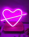 One Arrow Through The Heart Shape Latex Neon Lights