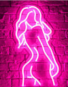 Acrylic Lady LED Neon Sign Lights Wall Hanging Bar Decor Artwork Night Light Neon Bulbs Lamp Bedroom Decoration Lighting