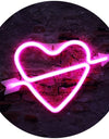 One Arrow Through The Heart Shape Latex Neon Lights