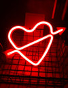 One Arrow Through The Heart Shape Latex Neon Lights