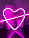 One Arrow Through The Heart Shape Latex Neon Lights